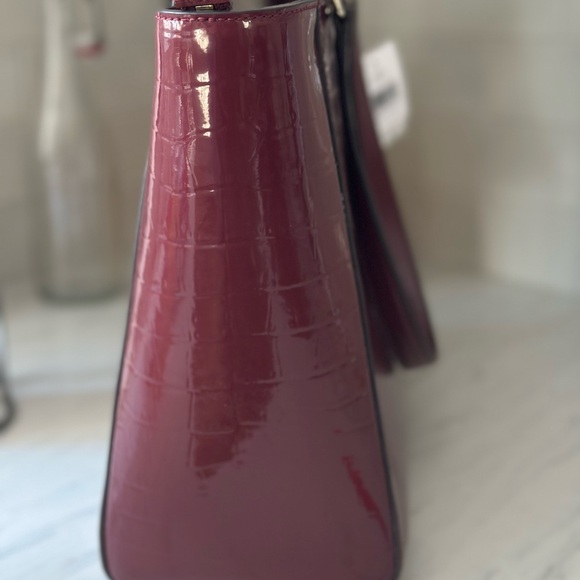 Kate Spade Bristol Drive Elissa Tote Bag Croc Embossed Red Leather Large Handbag - Picture 5 of 5